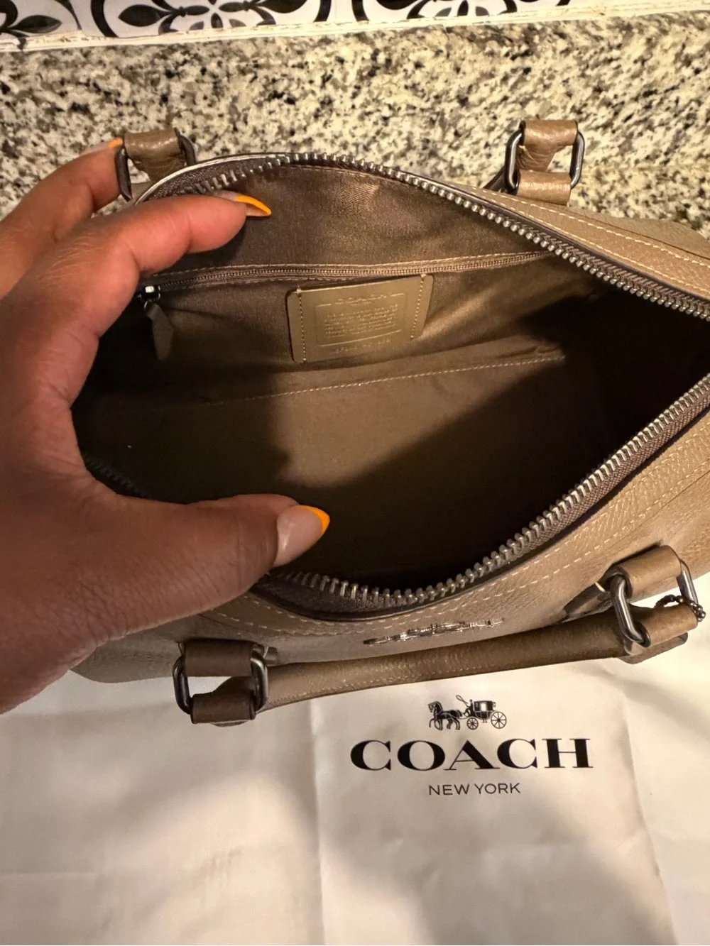 Coach structured pebbled